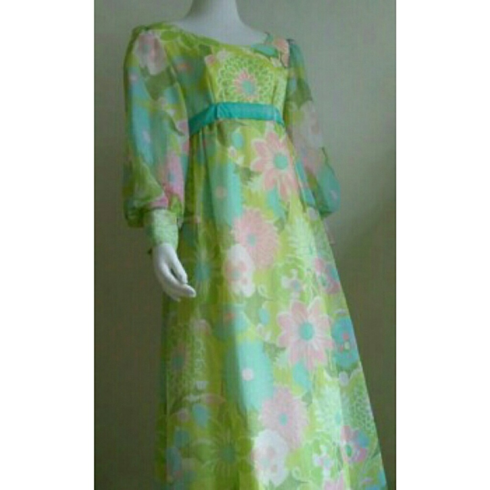 Vintage 70's Floral Maxi Dress: Emma Domb